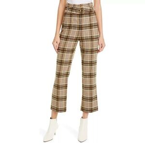 Jonathan Simkhai Belted Plaid Trouser Pants